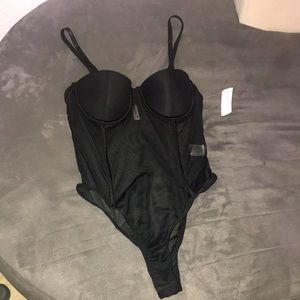 Black sheer bodysuit NWOT